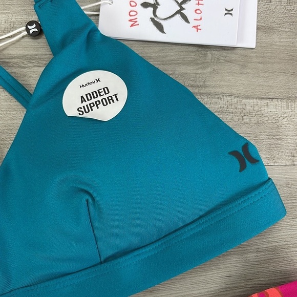 ☀️HURLEY☀️ VOLCOM ☀️MAX SCOOP BIKINI TOP PALM FUN DAY cheeky bikini set - Picture 9 of 16